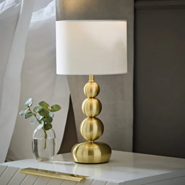 ValueLights ValueLights Marissa Stacked Ball Table Lamp Light in Gold Gold One Size Unisex 5016529268277