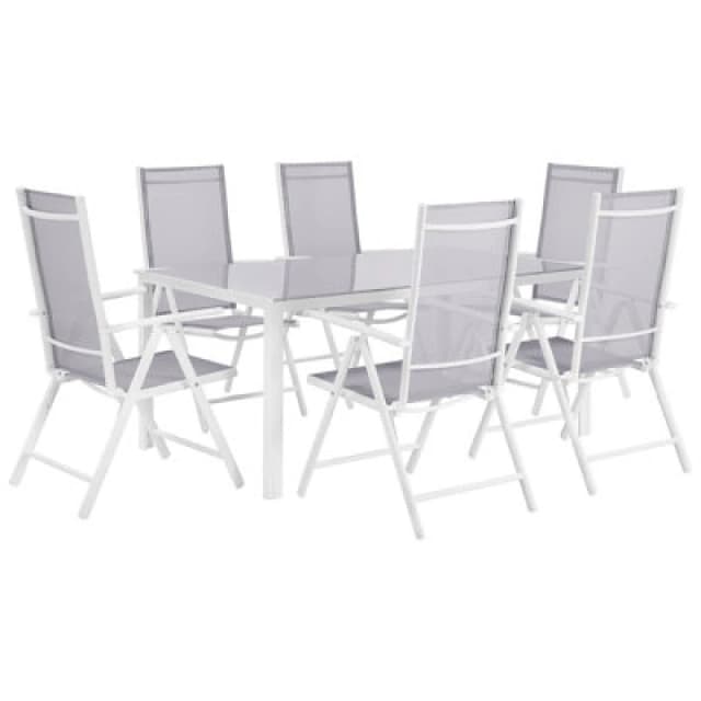 Beliani Garden Dining Set 6 Seater Catania Metal Grey