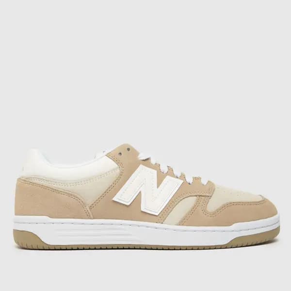 New Balance 480 trainers in white & beige White & Beige UK 6 (EU 39½)