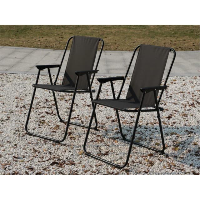 Linea Studio Pair of Oxford Folding Patio Chairs Multi unisex One Size