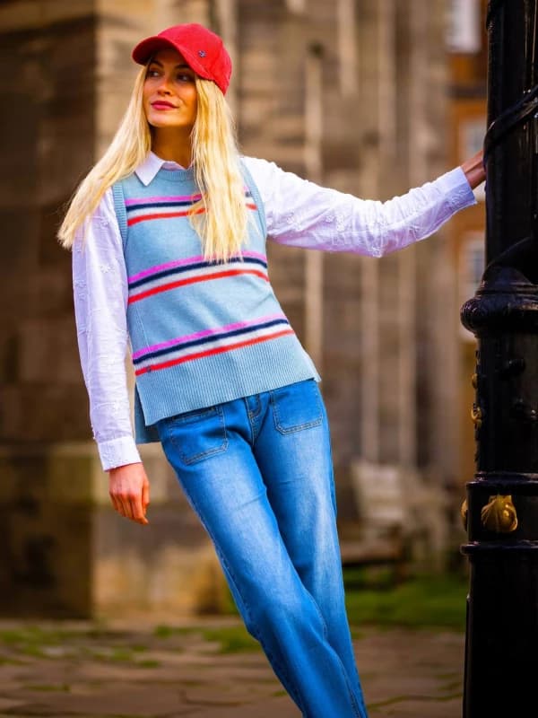 Brakeburn Seafoam Tank Knitted T-Shirts UK 08 Blue 33559518000