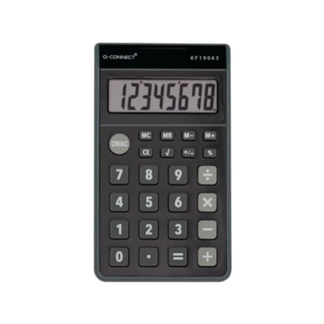 Q-Connect 8 Digit Pocket Calculator Black KF19063