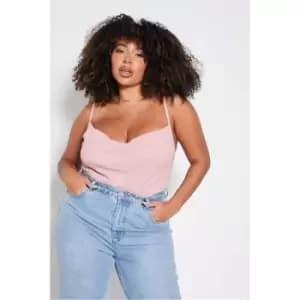 I Saw It First Blush Pink Plus Cowl Neck Cami Top - Pink