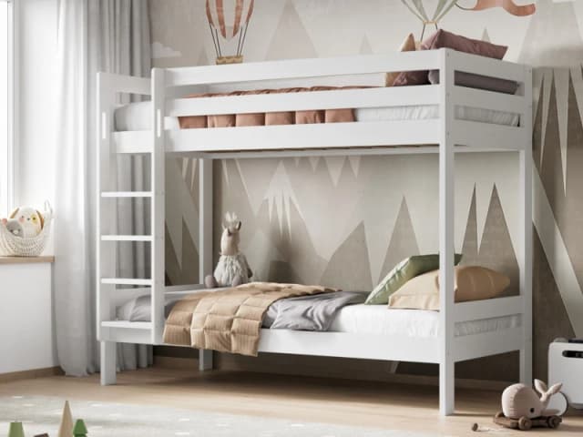 Noomi Nora Solid Wood Bunk Bed in White Size: EU Single White Unisex EU Single