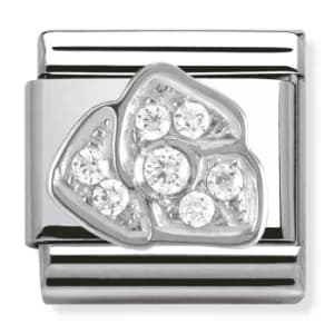 Nomination CLASSIC Silvershine White Cubic Zirconia Rose Charm...