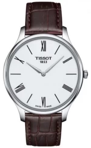 Tissot Mens Tradition Thin Brown Leather Strap Watch