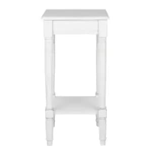 Caen Weathered Pine Double Shelf Square Side Table White