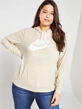 Nike Sportswear Gym Vintage HBR Hoodie (Curve) - Oatmeal , Oatmeal, Size 26-28=3X, Women