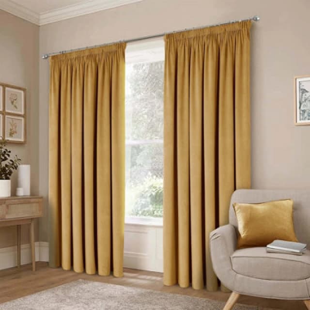 Luxury Living Montreal Taped Top Gold Curtains