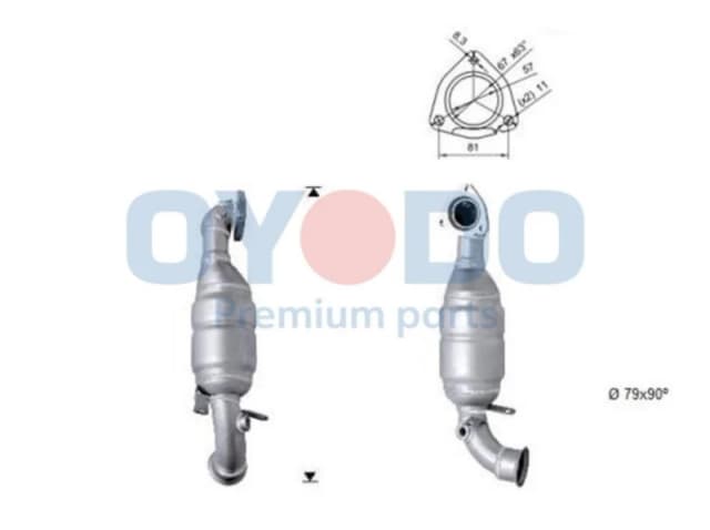Oyodo 10N0121-OYO Catalytic Converter with fastening/mounting material Catalyst Converter (429)