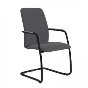 Tuba Black cantilever frame conference chair with fully upholstered