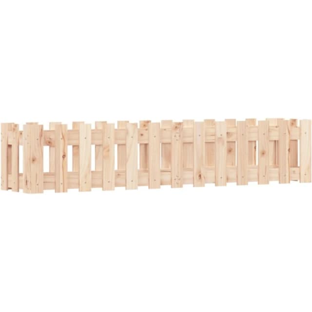 vidaXL Garden Raised Bed w/ Fence Design 150x30x30cm, Brown 832487