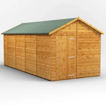 18x8 Power Windowless Apex Garden Shed - Brown