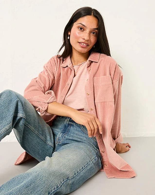 FatFace FatFace Carolin Cord Shirt Pink - FatFace - Size: 20 Pink Female 20 PV26906