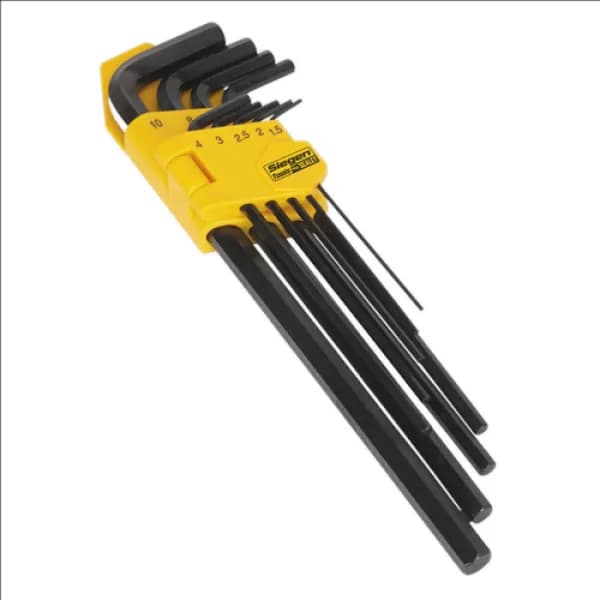 Genuine SEALEY S01092 Hex Key Set 9pc Extra-Long Metric