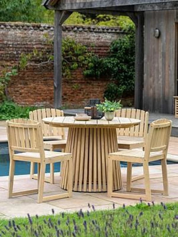 Crossland Grove Baddow Round Dining Table 4 Seater 1100x1100x750mm, Brown 5056693570882