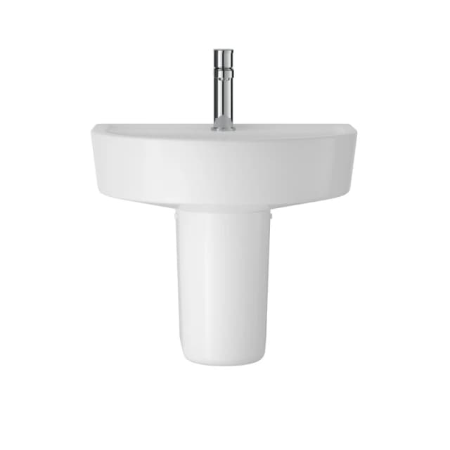 Balterley Mila Round 1 Tap Hole Ceramic Basin Semi Pedestal Balterley 420mm White