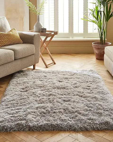 JD Williams Extravagance Cosy Shaggy Rug Silver 60X120 MN15009