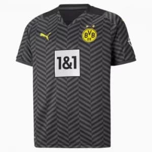 PUMA BVB Away Replica Youth Jersey, Asphalt Grey, size 11-12 Youth, Clothing
