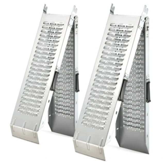 Vonhaus Motorbike Ramp Portable - 400Kg Max Weight, 200Kg Per Ramp - Folding Heavy Duty Loading Ramps For Van (Galvanised Steel)