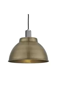 Knurled Dome Pendant, 13 Inch, Brass, Pewter Holder