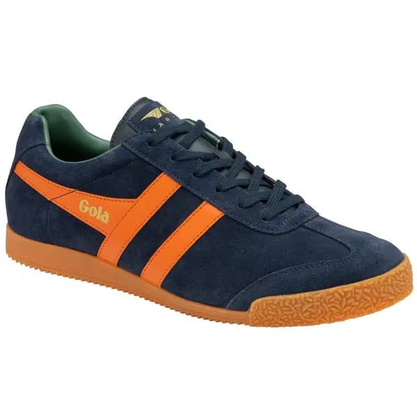 Gola Mens Harrier Suede Trainers Shoes - Navy Moody Orange Sage - UK 10