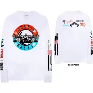 Guns N' Roses - Motorcross Logo Unisex X-Large Long Sleeved T-Shirt - White