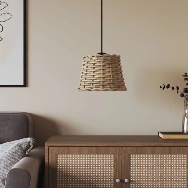 VIDAXL Vidaxl - Ceiling Lamp Shade Brown Ø20x15cm Wicker 8720845803469