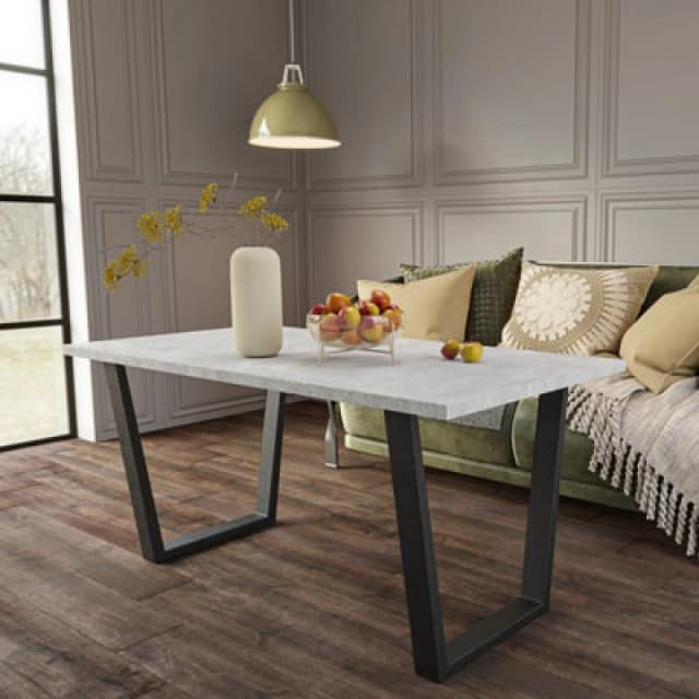 Dining Table Shefa Line Louisville 140 Concrete Grey