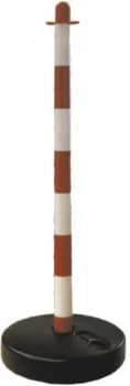 Temporary Barrier with Base, Red / White