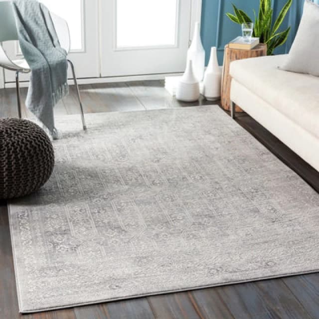 Livabliss Vintage Oriental Boho Grey/ivory Rug Vicky Area Rug 160 X 215cm - Easy Care, Non Shedding, Ideal For Living Room & Bedroom