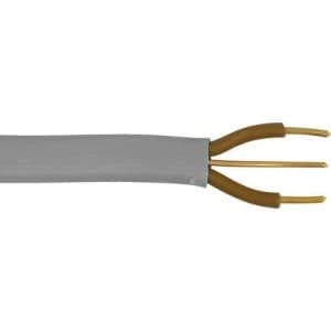 Zexum Grey 1.5mm 18A Twin Brown Twin and Earth TnE 6242Y Flat PVC Harmonised Lighting Power Cable - 1 Meter