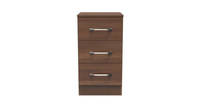 Welcome Furniture Ready Assembled Coventry 3 Drawer Bed Cabinet Noche Walnut, Brown AVN001N