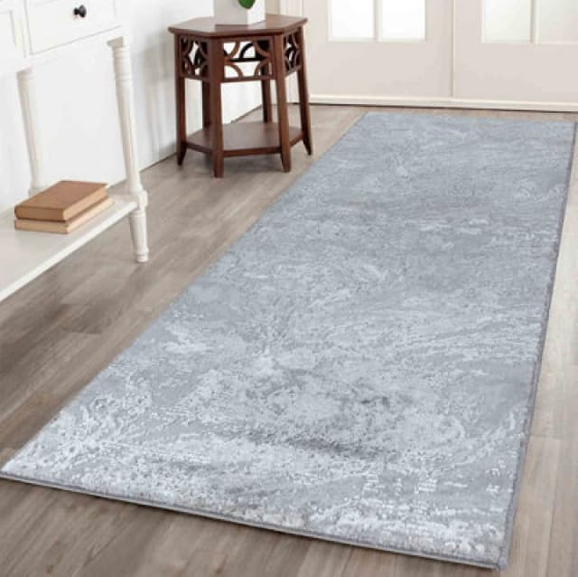 Modern Abstract Water Flow Grunge Texture Area Rugs Grey 60X220 Cm