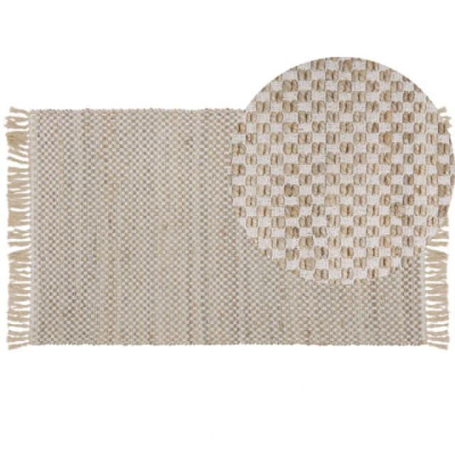Beliani Rug Zerdali Beige 80 X 150 Cm Jute