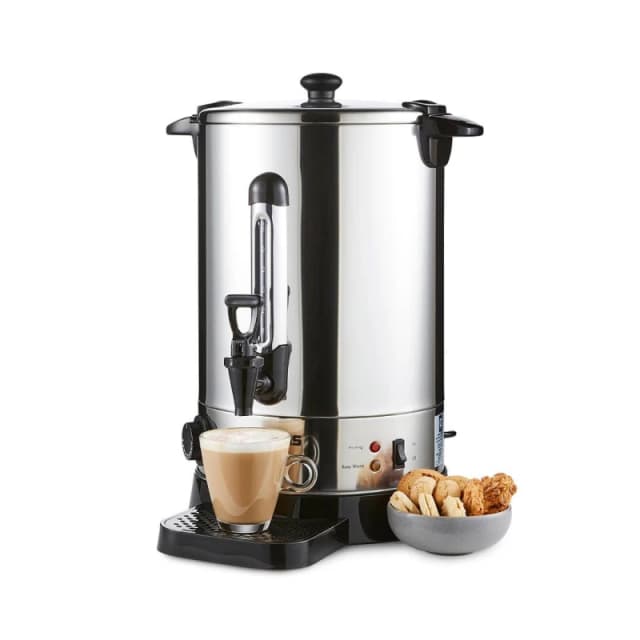 Geepas 15L Commercial Catering Urn Kitchen Hot Water Boiler Tea Coffee Stainless Steel Metallic Silver unisex