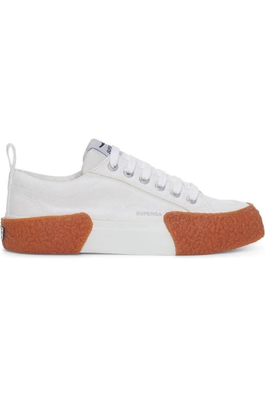 Superga 2660 Stripe Big Bumpers Trainers in White Size: 4 White Unisex 4