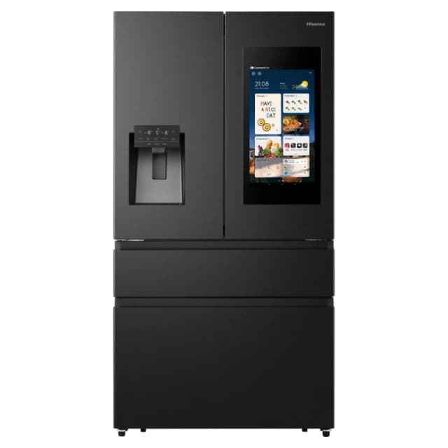 Hisense PureFlat Eclipse RF9P490GTFE Non-Plumbed Total No Frost American Fridge Freezer - Black - E Rated, Black