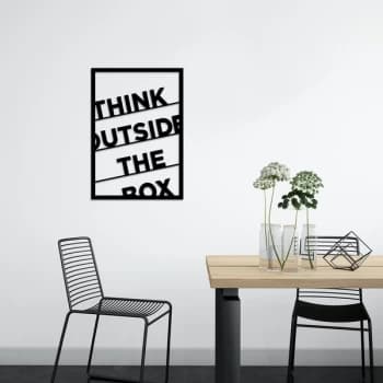 Think Outside The Box - Black Decorative Metal Wall Accessory