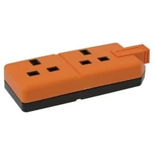 BQ 13A 2 Gang Orange Unswitched Trailing Socket