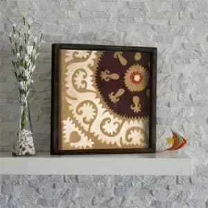 KZM434 Brown Red Beige Orange Decorative Framed MDF Painting