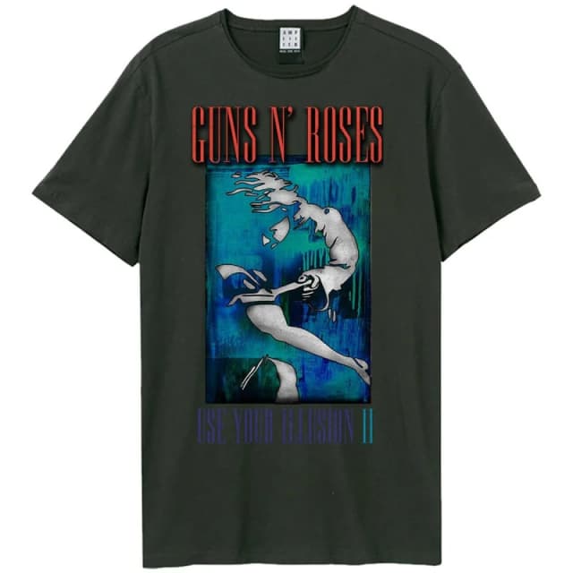 Amplified Amplified Men Use Your Illusion II Guns N Roses T-Shirt in Charcoal Size: Small Charcoal S Male 5063300421406
