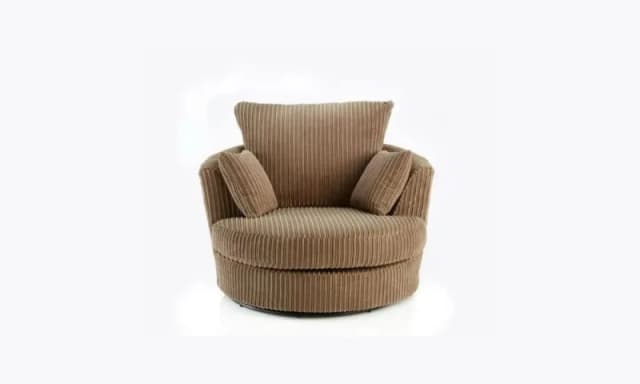 LUXURY LIFE Collingdale Dylan Jumbo Cord Fabric Swivel Chair Light Brown