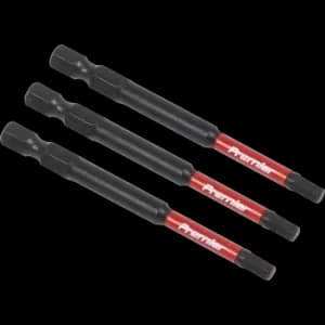 Sealey Impact Power Tool Hexagon Screwdriver Bits Hex 4mm 75mm Pack of 3