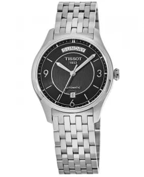 Tissot T-Classic T-One Automatic Day-Date Black Dial Steel Mens Watch T038.430.11.057.00 T038.430.11.057.00
