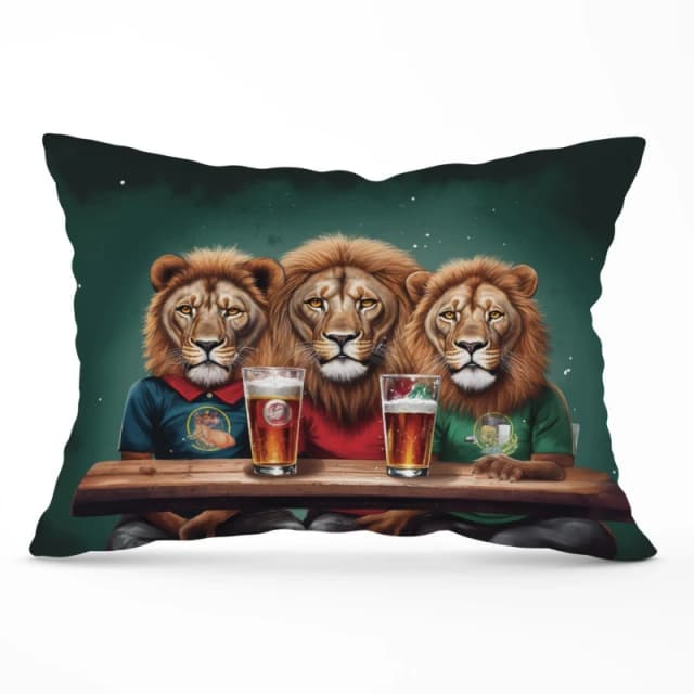 Warren Reed - Designer Lions Watching The Game Cushions Size: 45cm x 45cm Multicolor Unisex 45cm x 45 cm