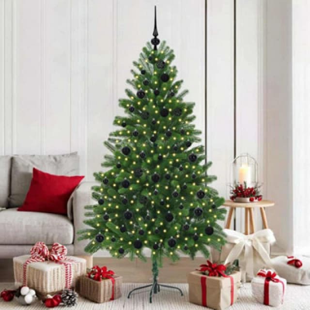 Vidaxl Christmas Tree With 300 Leds With Stand Green 180 Cm Pe
