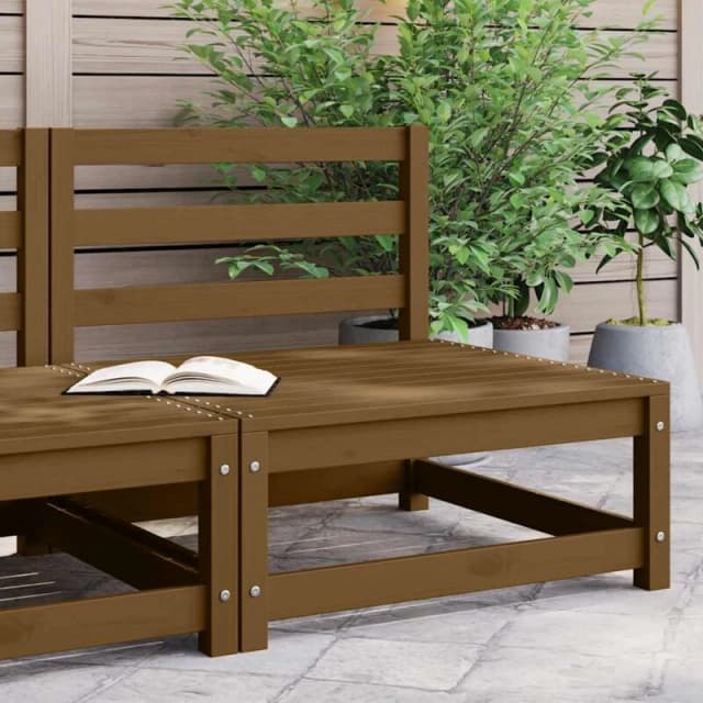 VIDAXL Garden Middle Sofa Honey Brown Solid Wood Pine Vidaxl 8720286354865
