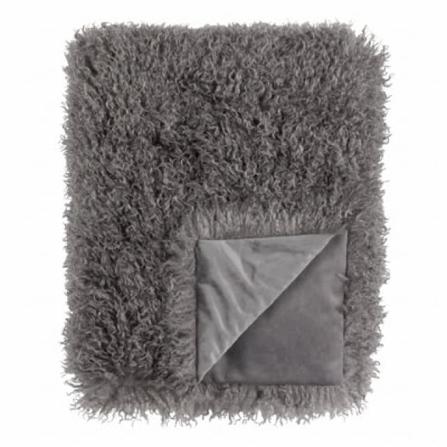 Furn Furn Rowan Faux Fur Throw in Grey Size: 130cm x 170cm Grey 130cm x 170cm Unisex 5025532356291