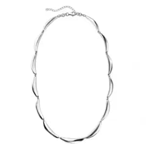 Beginnings Sterling Silver N4093 Curved Bar 45+5cm Necklace